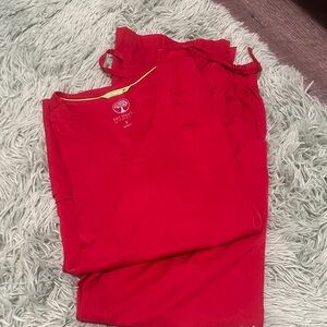 Healing Hands Red Scrub Set